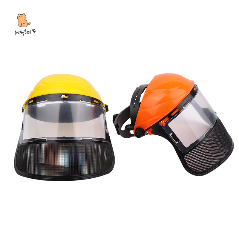 Pengtao14 สวนหญ้า Trimmer หมวกนิรภัยหมวก Full Face ตาข่ายหน้ากากป้องกันสําหรับ Logging แปรงเครื่องตัด Forestry ป้องกันใหม่
