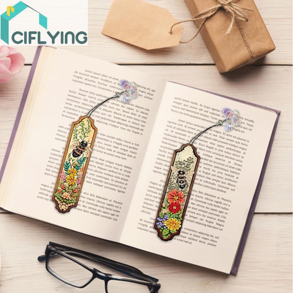 3 ชิ้นพิเศษรูปสัตว์ดอกไม้ 5D DIY Diamond Art Book Mark สําหรับอ่านหนังสือคนรัก [Ciflying.th]