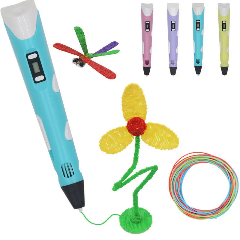 3D Pen Kids' 3D Printing Pen with LCD Display Compatible with PLA/PLA Filament, Gel Art Printer Chri