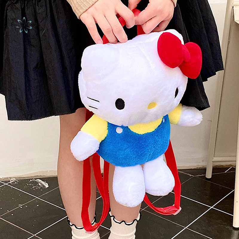 ใหม่หญิง Kawaii KT แมวกระเป๋าเป้สะพายหลัง Sanrio Hello Kitty ผู้หญิงกระเป๋าเป้สะพายหลังตุ๊กตาตุ๊กตาน่ารักญี่ปุ่นแฟชั่นกระเป๋าขนาดเล็กร้อน