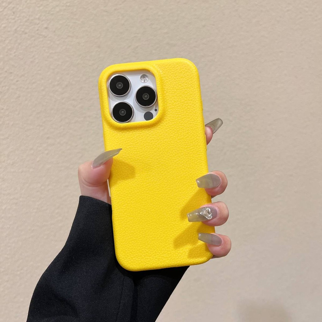 สําหรับ iPhone กรณีสีทึบ Dermatoglyph Anti-fingeprint ฝาครอบป้องกันสําหรับ Apple iPhone 11 12 13 14 15 16 Pro Max เคสโทรศัพท์ฝาครอบ