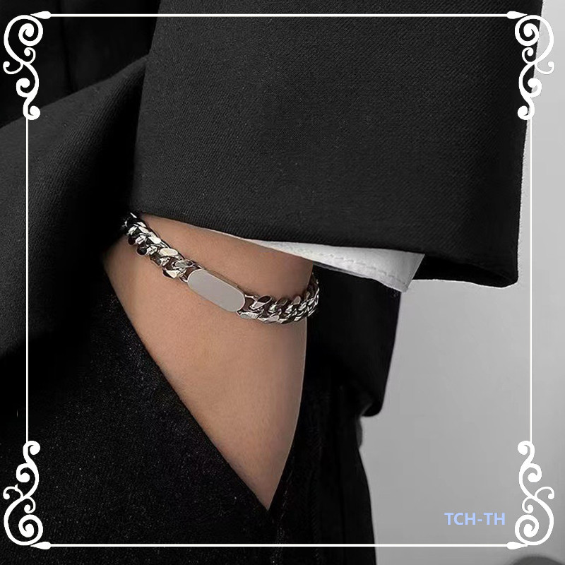 สร้อยคอทรงสี่เหลี่ยมยุคกลางแฟชั่นฮิปฮอปสําหรับผู้ชายและผู้หญิง TCH2