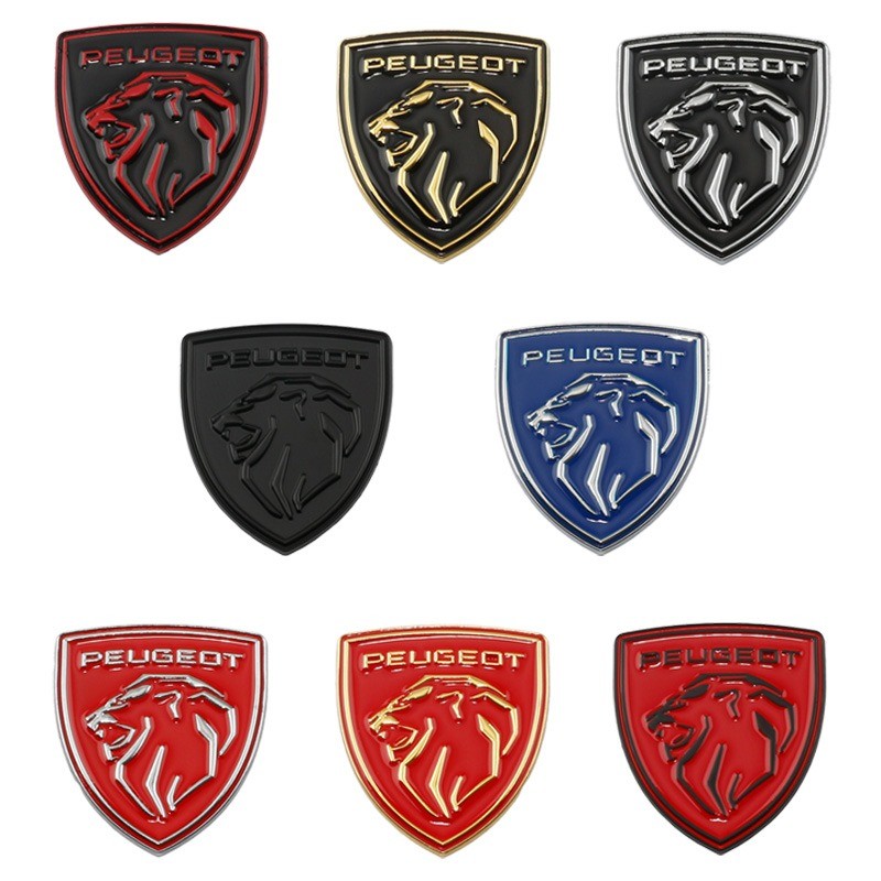 Peugeot3Dโลหะโล่รูปร่างPeugeotสัญลักษณ์รถLeon Peugeotโลโก้สติกเกอร์สําหรับpeugeot