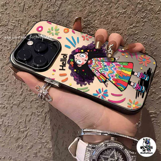 เคสไอโฟน11ซิลิโคนนุ่มเคสโทรศัพท์ Curly Haired Graffiti Girl For IPhone 11 13 12 14 15 11 Pro MAX 7PLUS X XR XS เคสมือถือ