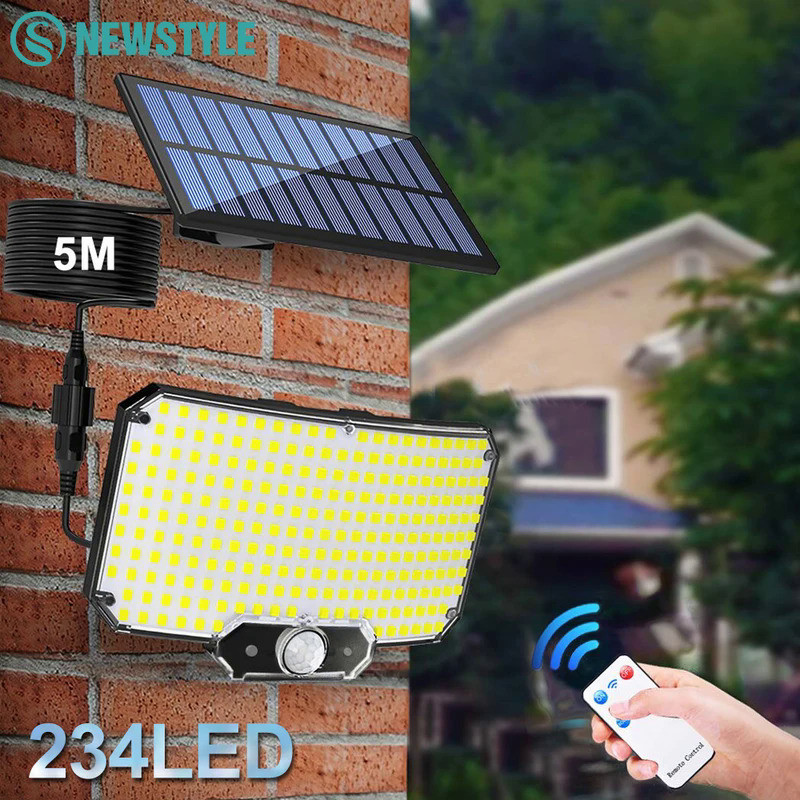 Solar Lights 234LED Solar Security Lights Outdoor Garden Motion Sensor 3 Modes Waterproof Split Sola