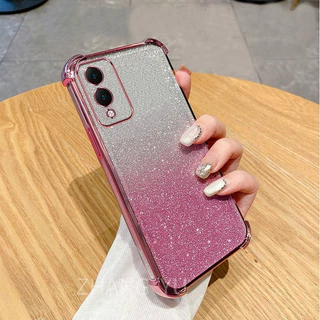กันกระแทกเคสสําหรับ vivo Y17S Y28 5g เคสโทรศัพท์ 3D ที่วางกระจกแต่งหน้าสร้อยข้อมือใหม่ softcase