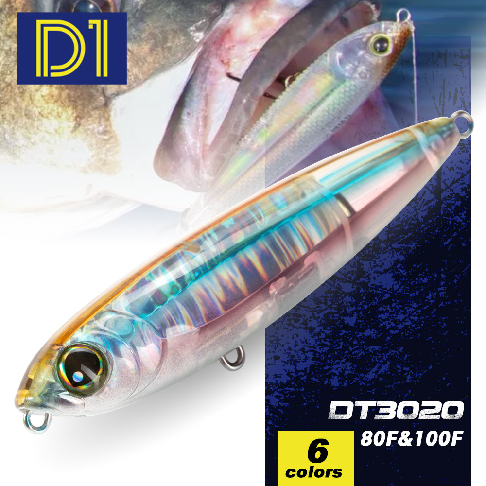 D1 พื้นผิวตกปลา Lure 3DR ดินสอ Series 80mm11g & 100mm20g Topwater เหยื่อลอยเดินสุนัขเหยื่อเทียม Bass Walker