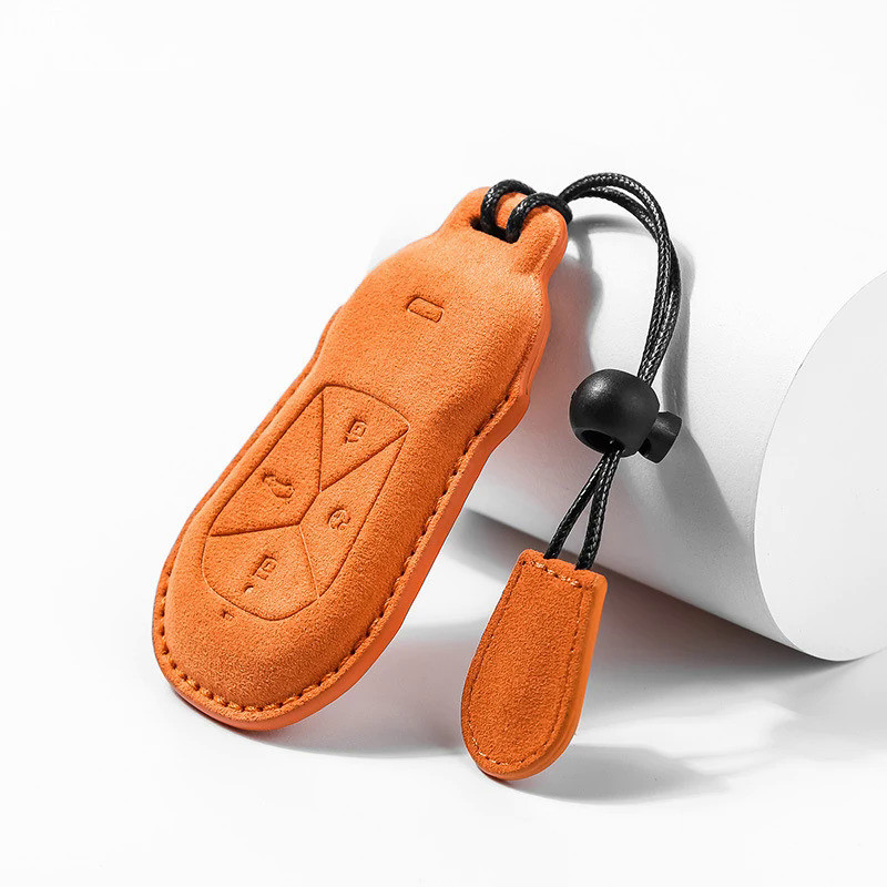 Genuine Alcantara Leather for Xpeng Xiaopeng P5 P7 G9 G3i Smart Remote Car Key Case Cover Fob 4 Butt