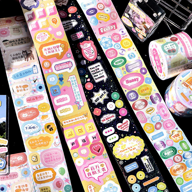 ไดลี่|กระดาษสังเคราะห์ Die-Cutting Tape ins คู่มือนักเรียนเกาหลี Cuckoo Card สติกเกอร์ตกแต่งธรรมดาคู่มือสติกเกอร์เทป