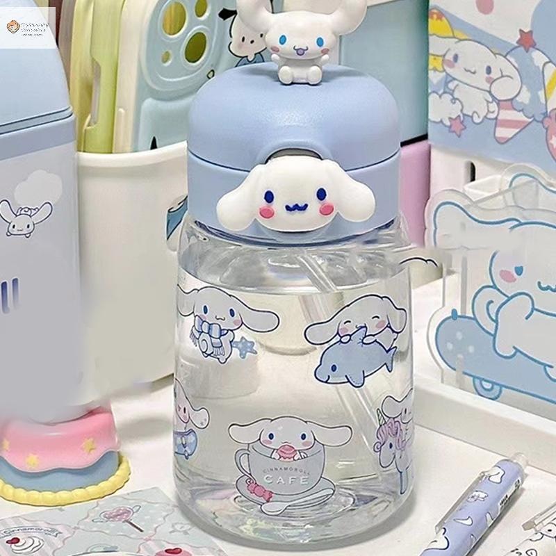 Cod Cinnamoroll Sanrio ขวดน้ํา Anime Kuromi Melody พลาสติกการ์ตูนฟางถ้วยใหม่