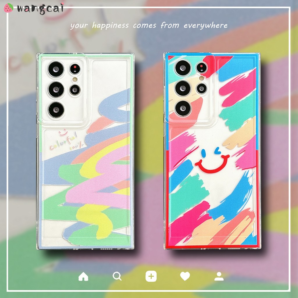 สําหรับvivo V40 V30 Pro SE V30e X100 X100s Pro 5Gเคสโทรศัพท์ภาพวาดสีน้ํามันทาสียิ้มยิ้มยิ้มใบหน้าที่มีสีสันสดฤดูร้อนMatte Frostedซิลิโคนอ่อนนุ่มปลอกกรณีปกหลัง