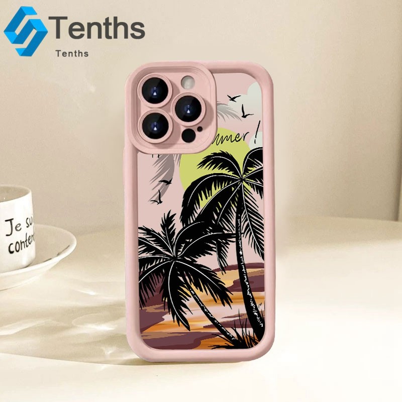 OPPO A38 A18 A58 A57 A77s A17k A16s A15s A5s A3s A5 A9 A53 A54 A52 A92 A76 A96ต้นมะพร้าวชายหาด Tpu เชลล์ - รูปที่ 2