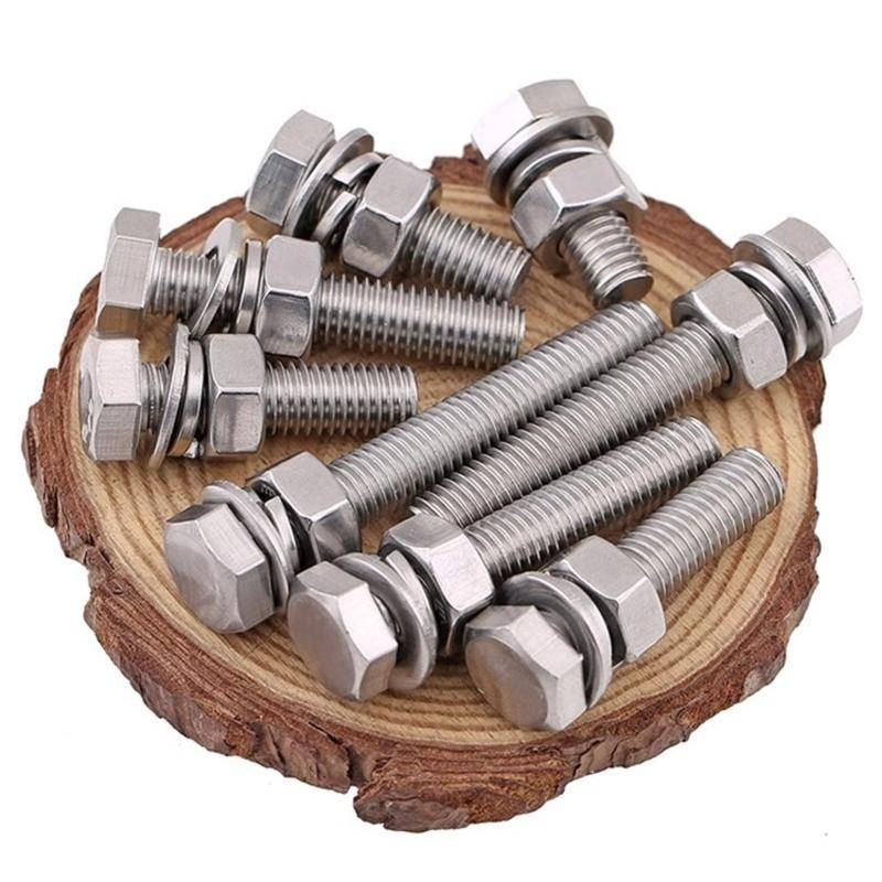 (((M3-M8) 316 สแตนเลสหกเหลี่ยมภายนอกสกรู Bolt Nut แบนยืดหยุ่นเครื่องซักผ้าชุดสกรู M3M4M5M6M8 - รูปที่ 7