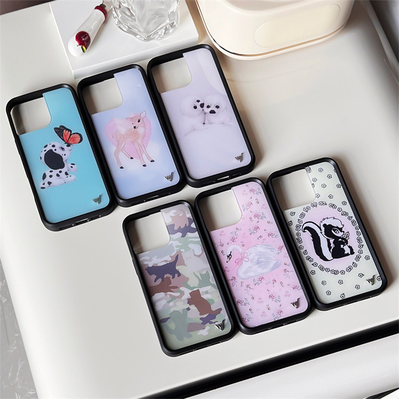 ดอกไม้ป่า Swan Lake เคสโทรศัพท์สําหรับ iPhone 16 Pro Max 12 13 14 15 Pro Max 15 14 16 Plus คุณภาพสูง WF ปลอกในตัว Flannel ซิลิโคน Anti Falling กันกระแทกปกหลัง