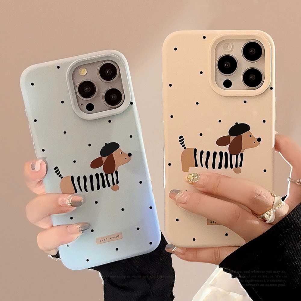 เคสโทรศัพท์ลายดัชชุนสีดําวินเทจสําหรับคู่รักtpuสําหรับapple iphone12 13 14 15 16pro max plus