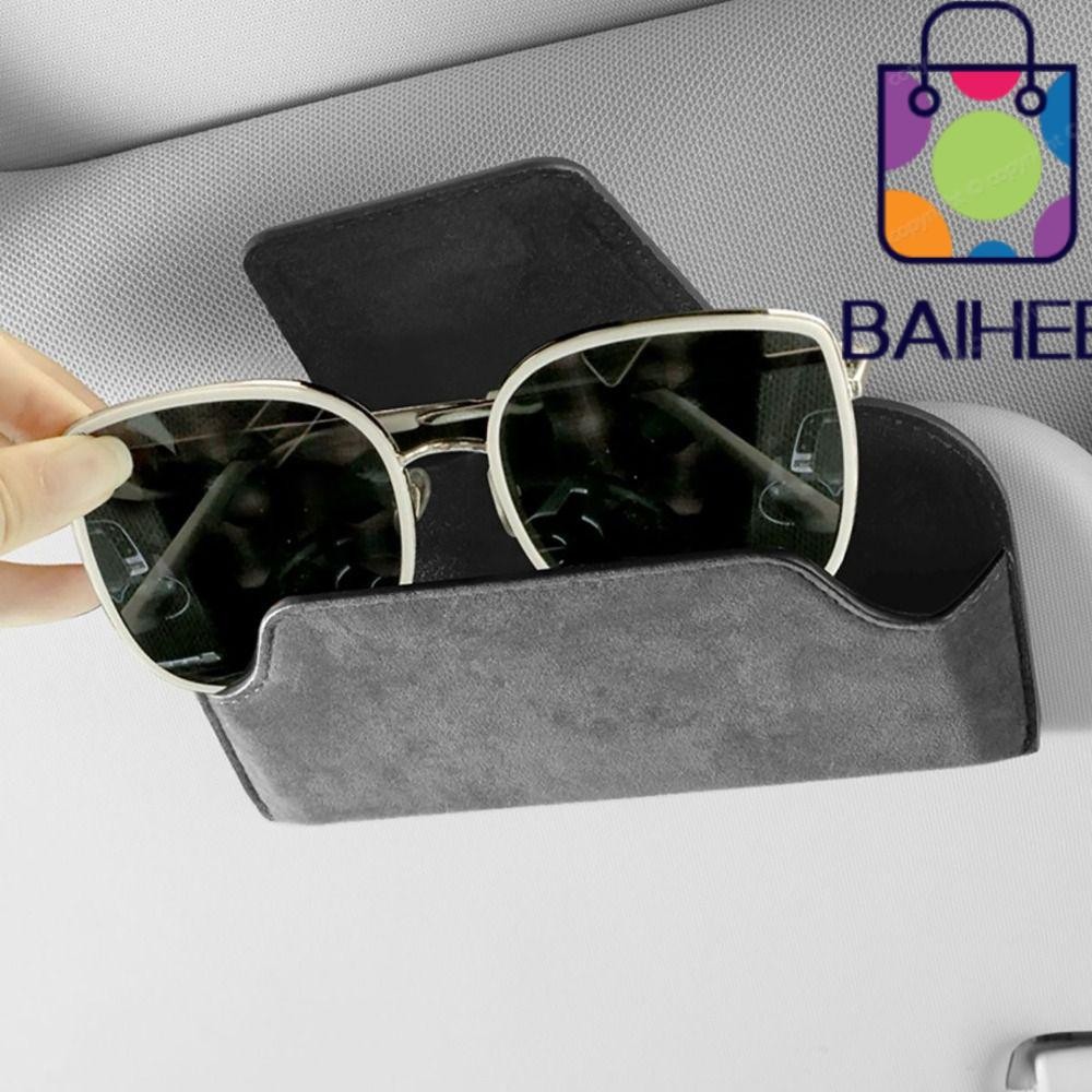 Baihee ที่วางแว่นตาบังแดด, เครื่องมือเก็บของในรถ กล่องเก็บของในรถยนต์หนังวัว, ที่ใส่แว่นกันแดดอัตโนมัติที่ทนทานต่อการสึกหรออเนกประสงค์อเนกประสงค์สําหรับรถยนต์