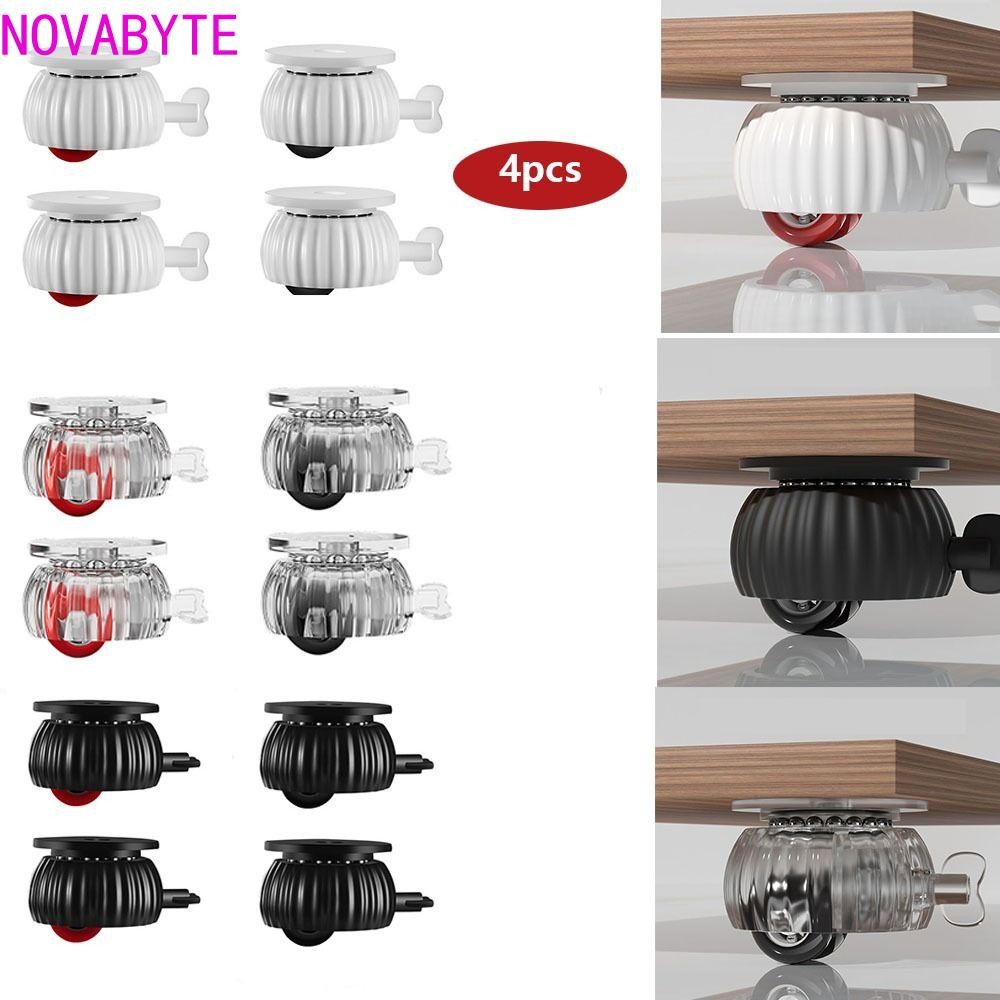 ล้อสากล NOVABYTE 4 ชิ้น, 360° ล้อหมุนสําหรับงานหนัก,สากลไม่มีการเจาะเงียบลูกกลิ้งเฟอร์นิเจอร์ล้อเลื่อนแพลตฟอร์ม