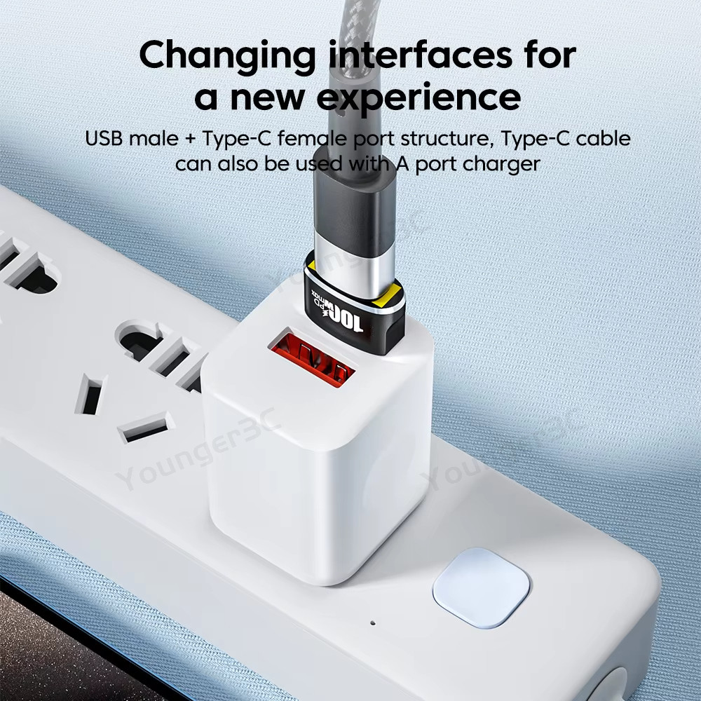 Pd100w USB to Type C Fast Charging Adapter, USB C หญิง USB A ชาย Fast Transmission OTG Converter, อะแดปเตอร์ชาร์จแบบพกพาสําหรับโทรศัพท์มือถือแล็ปท็อปหูฟัง