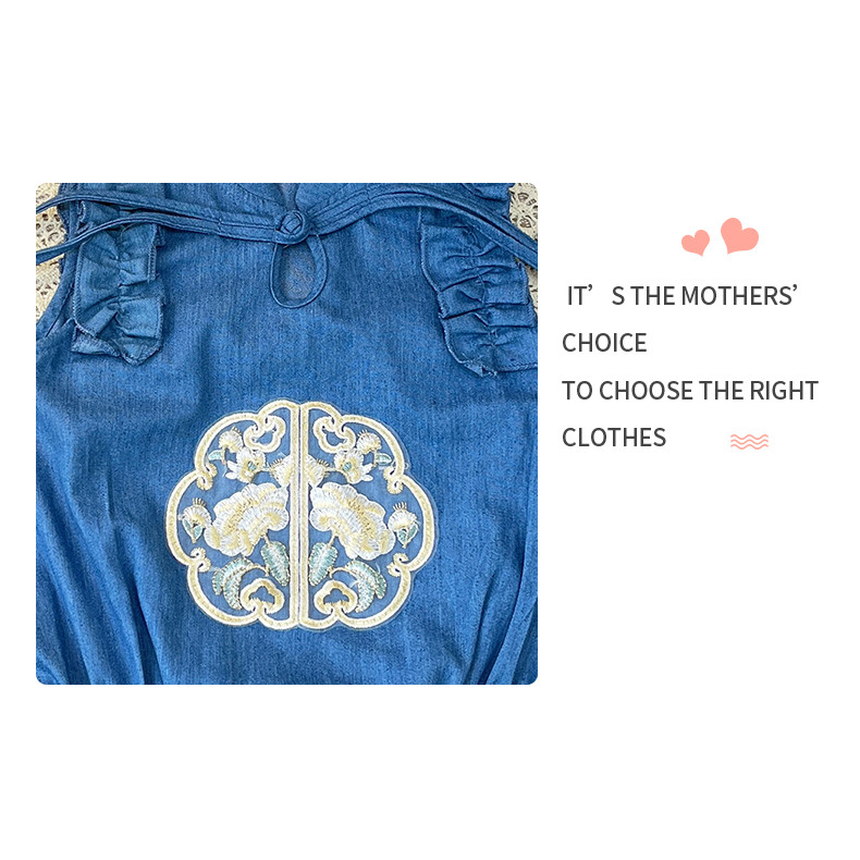 ฤดูร้อนใหม่เสื้อผ้าเด็กสาวสไตล์จีนแขนกุดบอดี้สูท 0-24 เดือนทารกแรกเกิดสุดน่ารักเจ้าหญิง ชุดรอมเปอร์ - รูปที่ 4