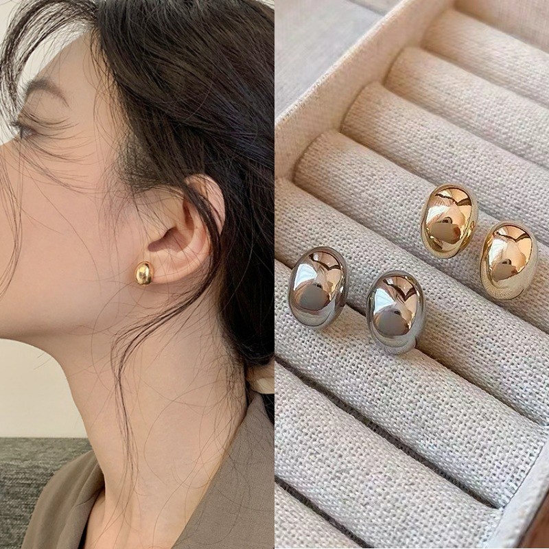 Simple S925 ต่างหูเงินแฟชั่นเกาหลี Elegant Ear Stud เครื่องประดับอุปกรณ์เสริมสําหรับสาวหวาน