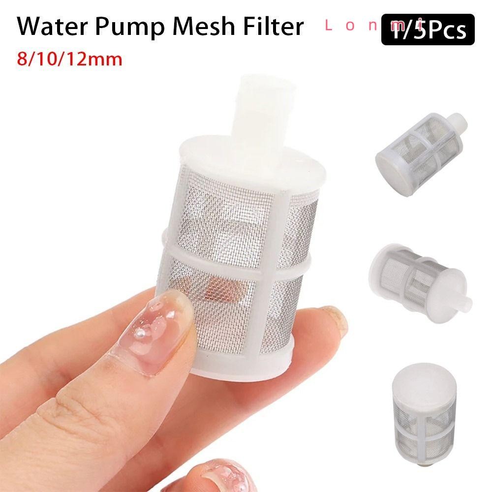 Lonmi 1/5 ชิ้นน้ํา Microfilter, อุปกรณ์กรองปั๊มไดอะแฟรมปั๊มน้ํากรอง, 8 มิลลิเมตร 10 มิลลิเมตร 12 มิลลิเมตรสแตนเลสชลประทาน Aquarium อุปกรณ์ท่อตาข่ายกรอง