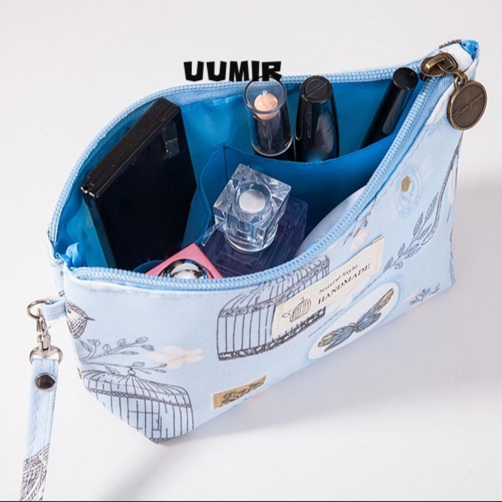 Uumir กระเป๋าแต่งหน้า,ผ้ากันน้ํา Partitioned Travel Storage Bag,แบบพกพาหลายแฟชั่นพิมพ์กระเป๋าเครื่องสําอางความจุขนาดใหญ่ตกแต่งบ้าน