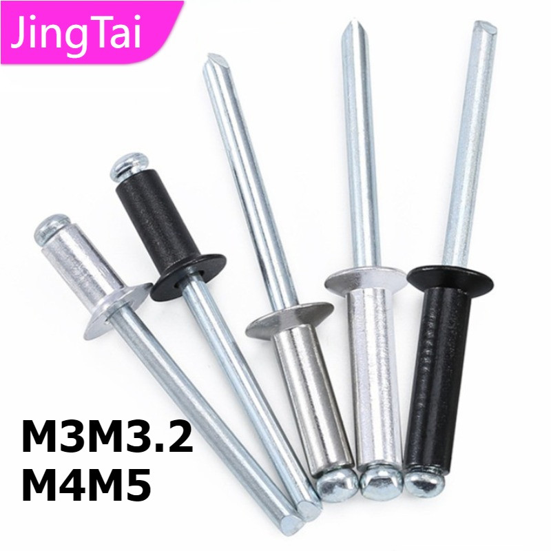 [JTZB] 304 สแตนเลสสตีลหัวจมหัวแบนอลูมิเนียม Core ดึงเล็บ Rivets เปิด Core ดึงตกแต่งเล็บ M3M3.2M4M5