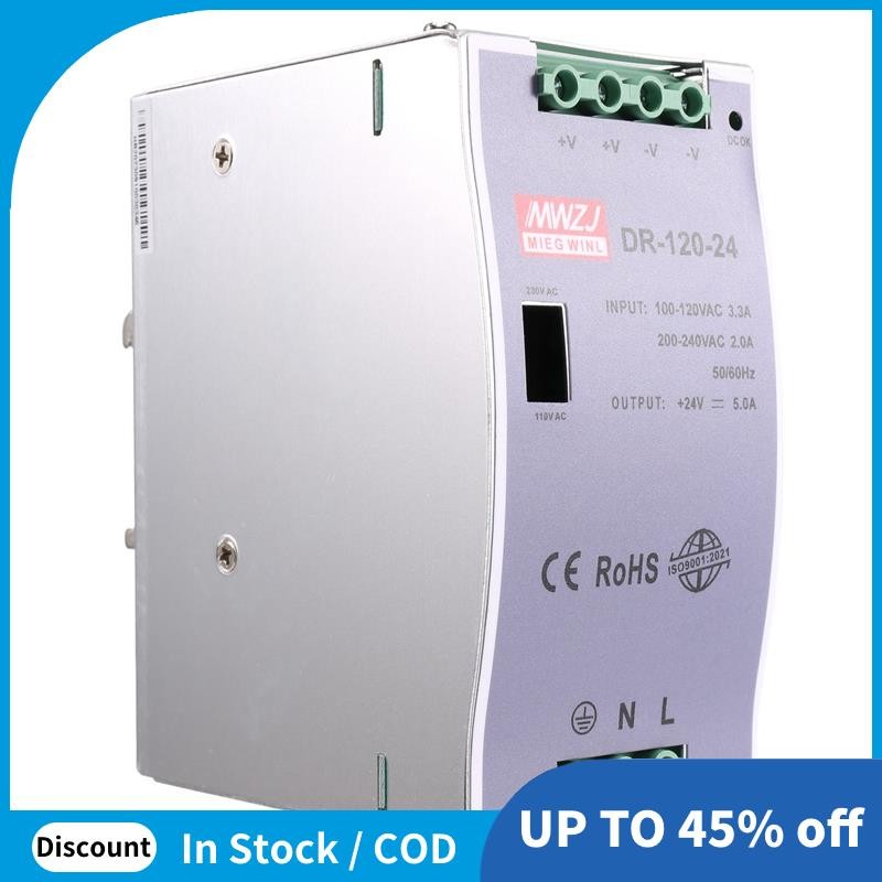 Dr-120-24 120W เกรดอุตสาหกรรม Rail Power Supply 24V5A Switching Power Supply Rail ติดตั้ง Switching 