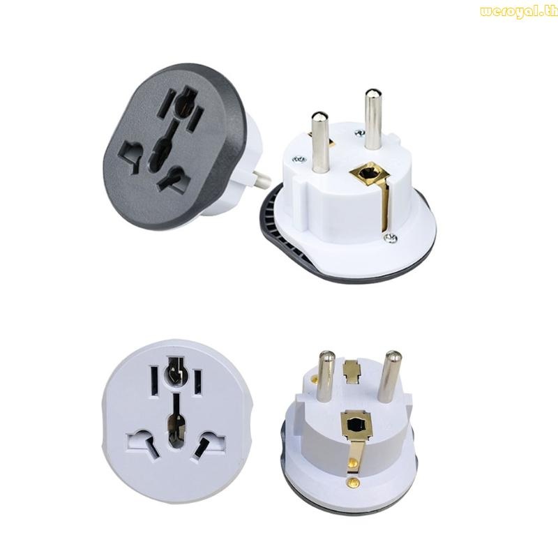 Weroyal 16A Germany Europe Outlet Plug Adapter จาก USA to Eu Travel Power Plug Adapter