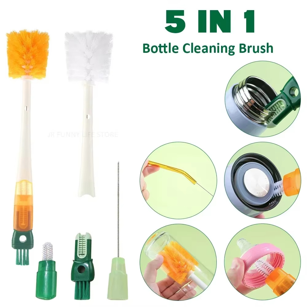 5 ใน 1 ขวดน้ําแปรงทําความสะอาดขวดช่องว่างทําความสะอาดถ้วยแก้วแปรงล้างแปรงทําความสะอาดห้องครัว