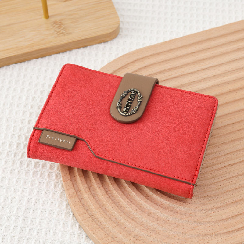 ใหม่วินเทจหญิงกระเป๋าสตางค์ขนาดกลางผู้หญิง Nubuck หนังกระเป๋าสตางค์กระเป๋าสตางค์