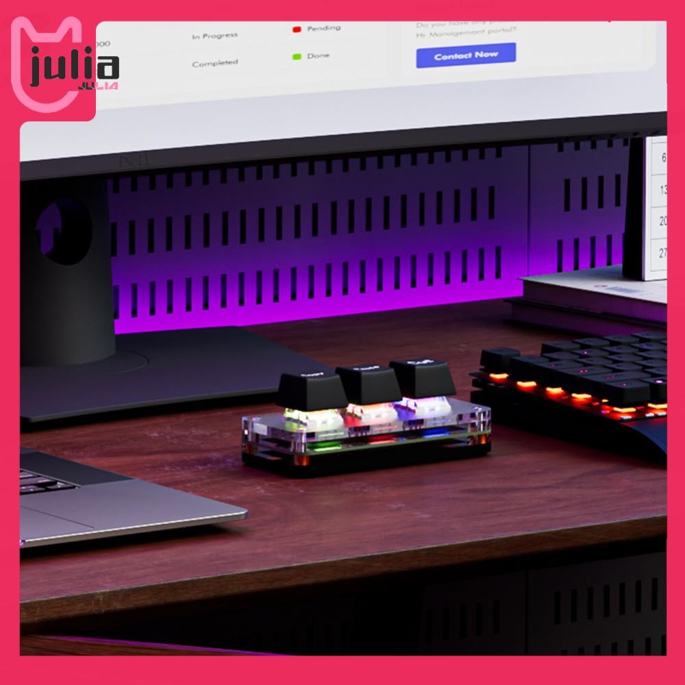 [Julia1.th] Rgb Mini Cut Copy Paste Keyboard 3-Key USB Type-C Gaming Mechanical Keyboard