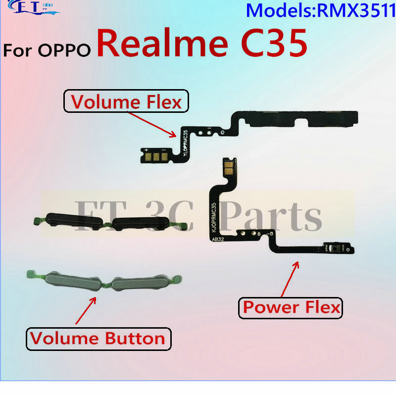 สําหรับ Realme C35 RMX3511 เปิดสวิตช์ปิดปุ่มปรับระดับเสียง flex Replacement