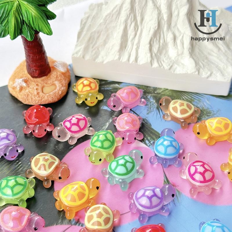 [GA] 10 ชิ้นน่ารักการ์ตูน Mini Luminous เต่าเรซิ่น Miniature ตุ๊กตาเครื่องประดับ Micro ภูมิทัศน์ตกแต่ง DIY Home Desktop ตกแต่งของขวัญ TH