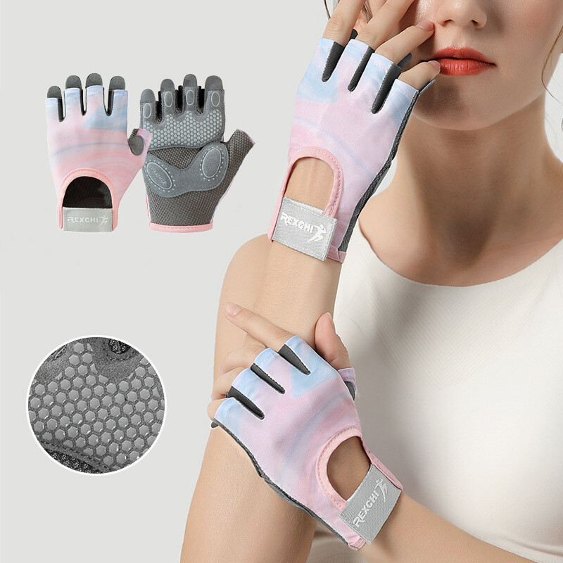 mvp sport ถุงมือกีฬา ถุงมือฝึกออกกำลังกายโยคะ ถุงมือกันลื่นดูดซับแรงกระแทก ถุงมือครึ่งนิ้ว ทนต่อการสึกหรอ ระบายอากาศ