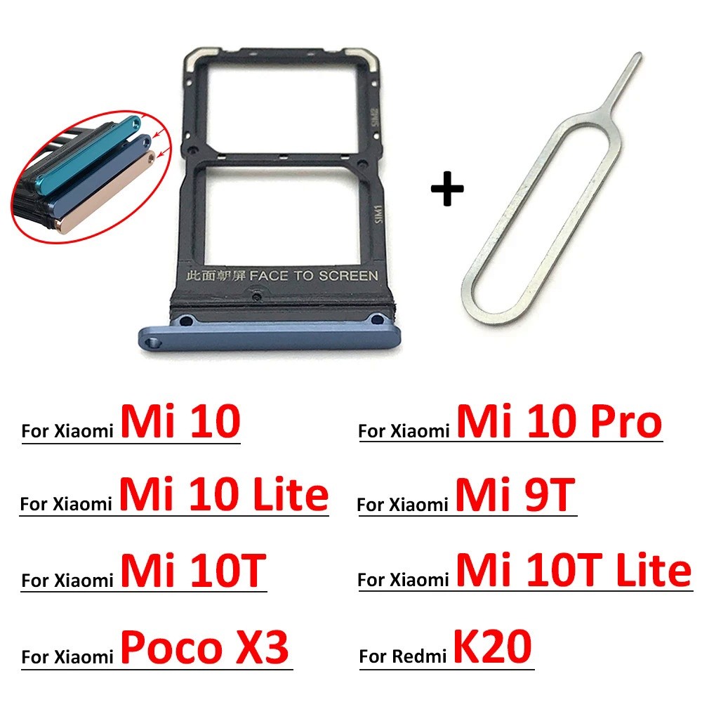 ใหม่สําหรับ Xiaomi Mi 10 Mi10 Pro 9T 10T Lite Poco X3 ซิมการ์ดถาดผู้ถือ