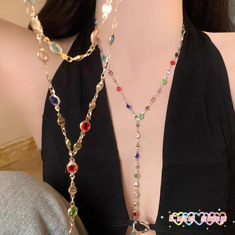 สร้อยคอ   อัญมณีสี 💗 พลอยเทียม   สร้อยคอไข่มุกพู่   หรูหรา  สไตล์ย้อนยุค   silver   มีให้เลือกหลากหลายสไตล์