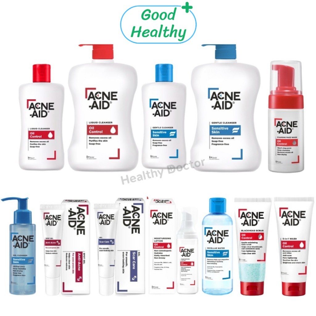 Acne-Aid / Cleanser แอคเน่ เอด Micellar Water Foaming face Oil Control Spot Gel Moisturising Lotion 