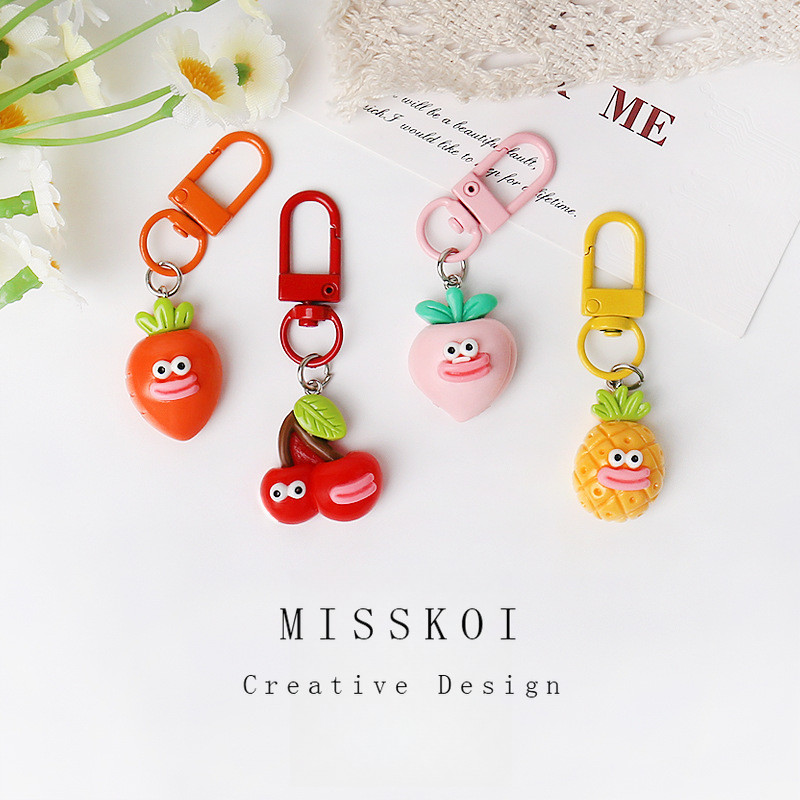 มจต ผลไม้สุดน่ารักปากใหญ่พวงกุญแจการ์ตูนผักกระเป๋านักเรียนจี้ที่มีสีสัน โดปามีน สาวหวานอุปกรณ์เสริม - รูปที่ 5