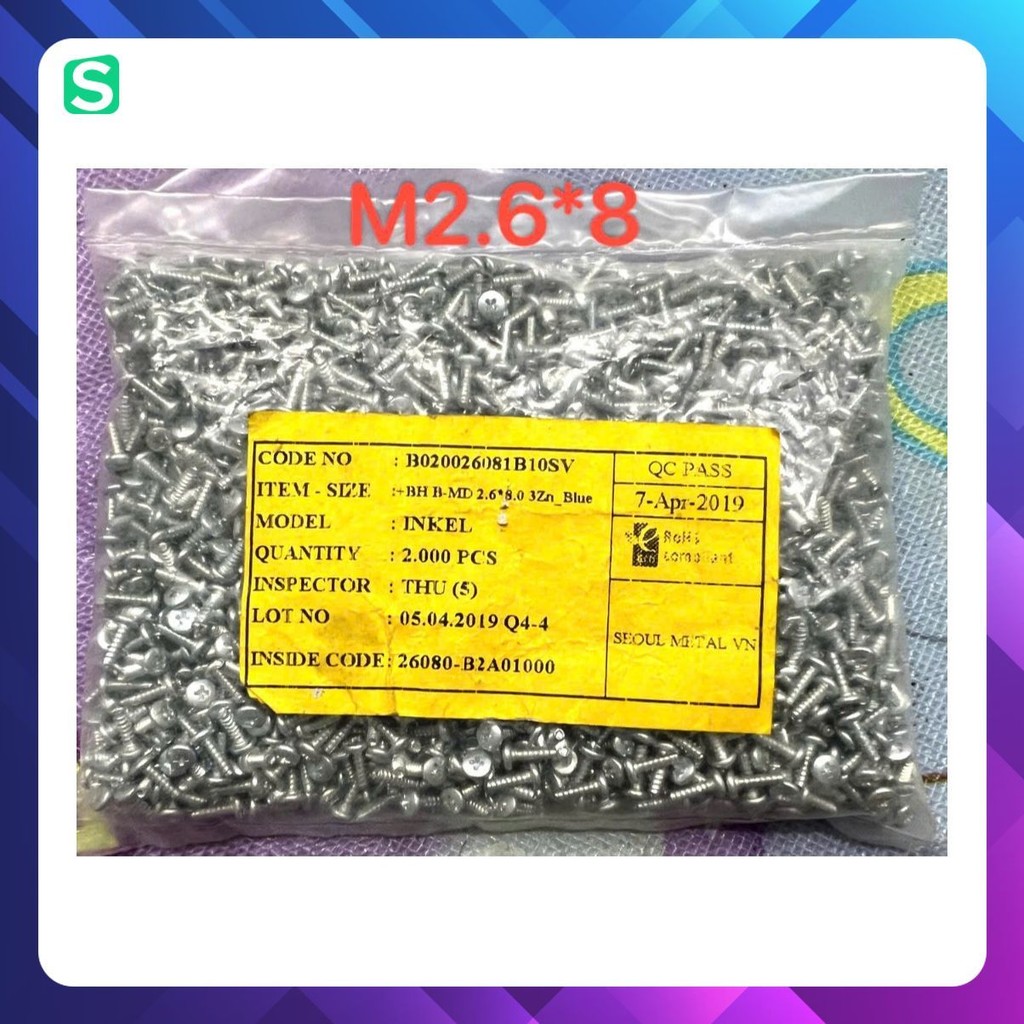 [ 100 ชิ้น ] AMPLI SCREWS...( M2x6 M2x8 M2.6x8 M2.6x10 รุ่น สี)...