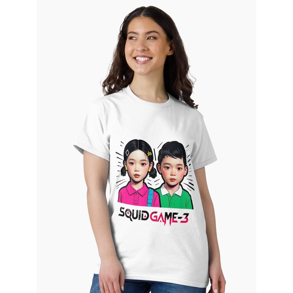 เสื้อยืดฤดูร้อน 'Squid Game 3' เสื้อผ้าฝ้ายสำหรับผู้ชายและผู้หญิง S-5XL