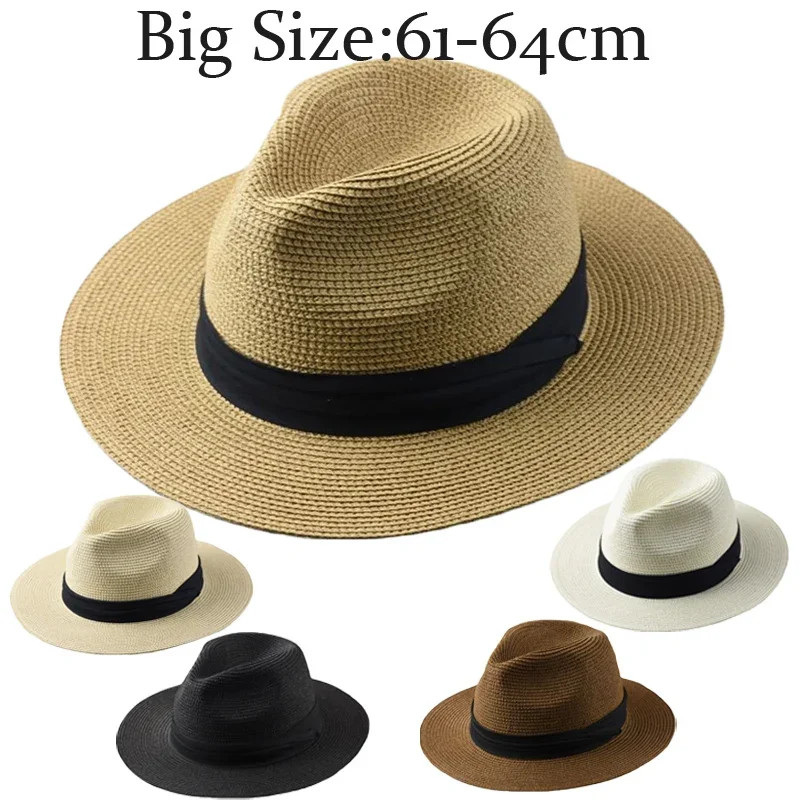 หมวกแฟเด라 XL 61-64 ซม. ขอบกว้าง เหมาะสำหรับทั้งชายและหญิง หมวกฟางสำหรับหน้าร้อนและชายหาด