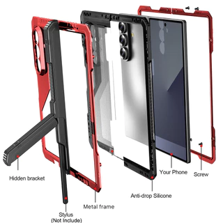 เคสโลหะ + ซิลิโคนสำหรับ Samsung Galaxy Z Fold 7 6 5 4 8 Ultra อะลูมิเนียมอัลลอยพร้อมช่องใส่ปากกาสำหรับสไตลัส เคสโทรศัพท์กันกระแทกสุดๆ