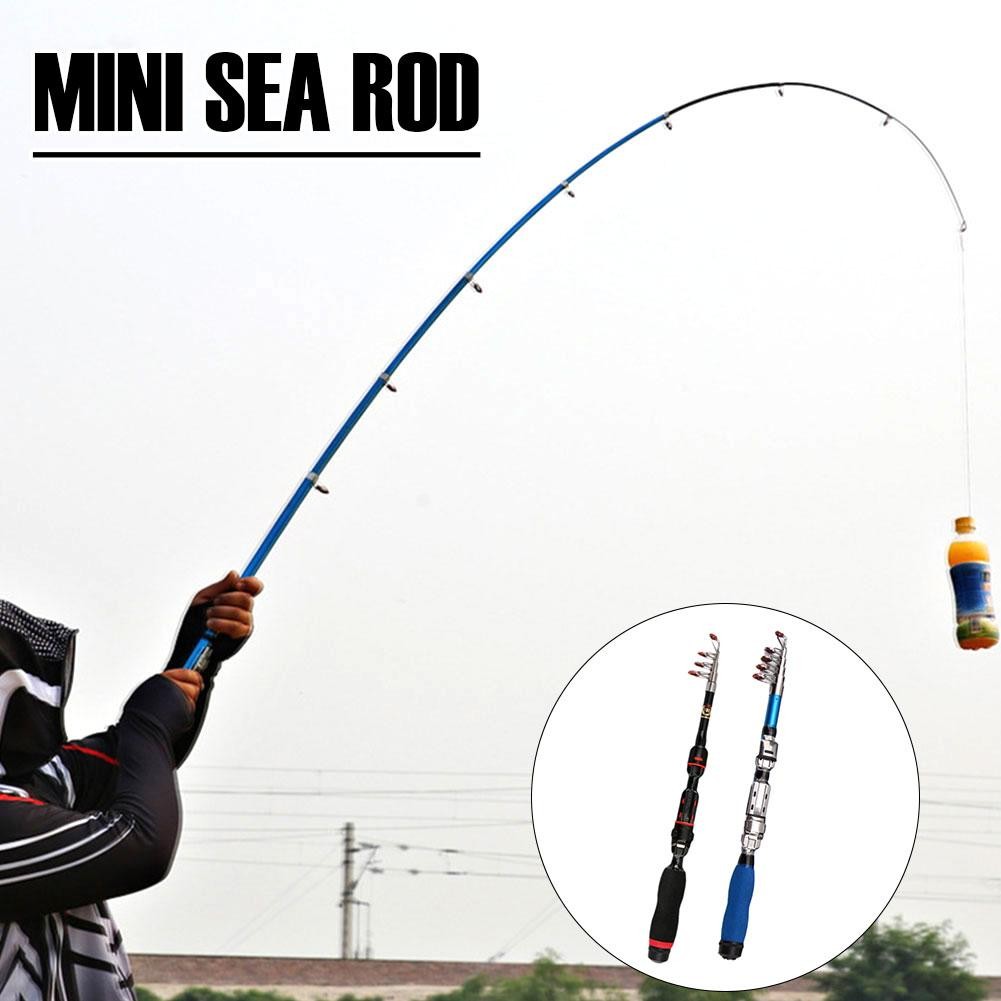 Mini Casting Fishing Rod Reel Telescopic Fishing Rod Rod /1.7M /1.2M ตกปลาทะเล 1M J7L4