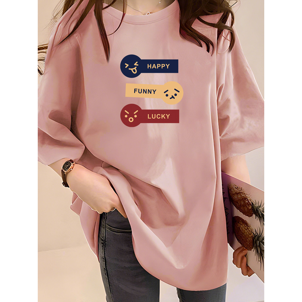 [AMYGO] M-5XL TShirt ผู้หญิงหลวมเสื้อยืดผู้หญิง 2Y789 T เสื้อเสื้อ T hirt ผู้หญิง TShirt เสื้อผ้า Ov