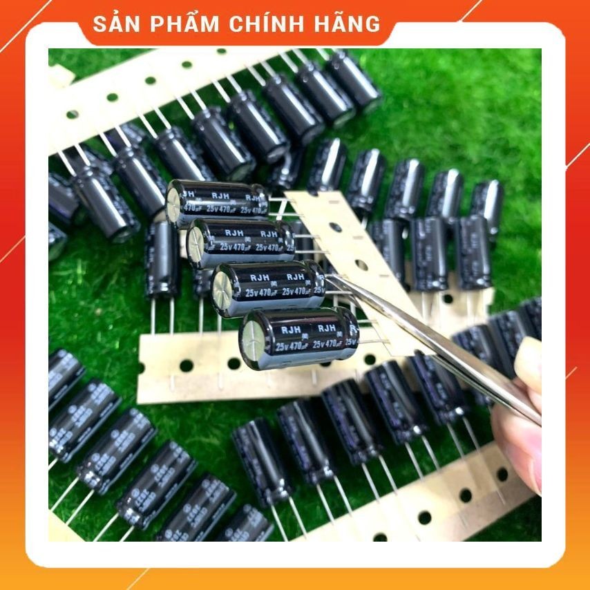 [ 2 ชิ้น ] ELNA RJH CAPACITOR 25V 470UF, 25V470UF, 470UF25V, 470UF 25V (10x21x5mm )