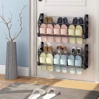 63cm Wall Mounted Shoe Organizer Slippers Rack Behind the Door Hanging Shoe Storage Rack  Wall Rack
