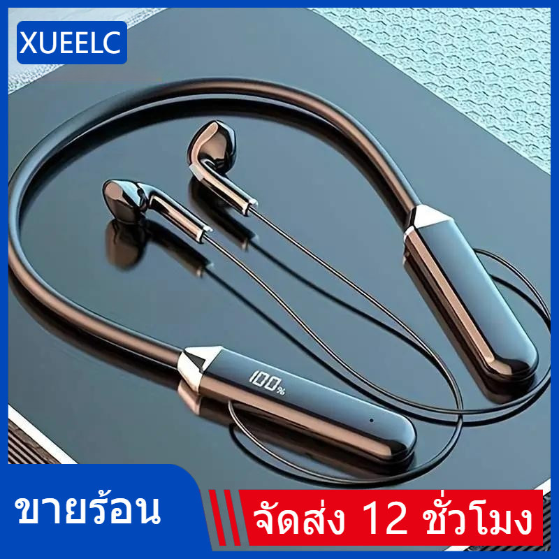 สายคล้องคอแม่เหล็กหูฟังฟันหูฟังไร้สายกีฬากันน้ําชุดหัวพร้อมไมโครโฟน SD การ์ด xueelct