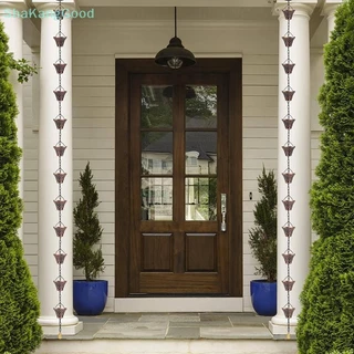 SKTH โซ่ฝน, Gutter Downspouts Divter กลางแจ้งโลหะทองแดงลายสก๊อต Rainwater Extensions, 12 ถ้วย SKK