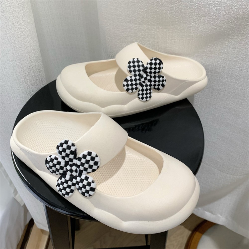 Lcf 333 Mary Jane Hole รองเท้าสีดําและสีขาวลายสก๊อตสีขาวด้านล่าง 38 39 Shop Lzboi 4 th ✨august301.th